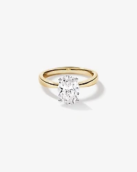 2.00 Carat TW Oval Cut Lab-Grown Diamond Solitaire Engagement Ring 14kt Yellow and White Gold