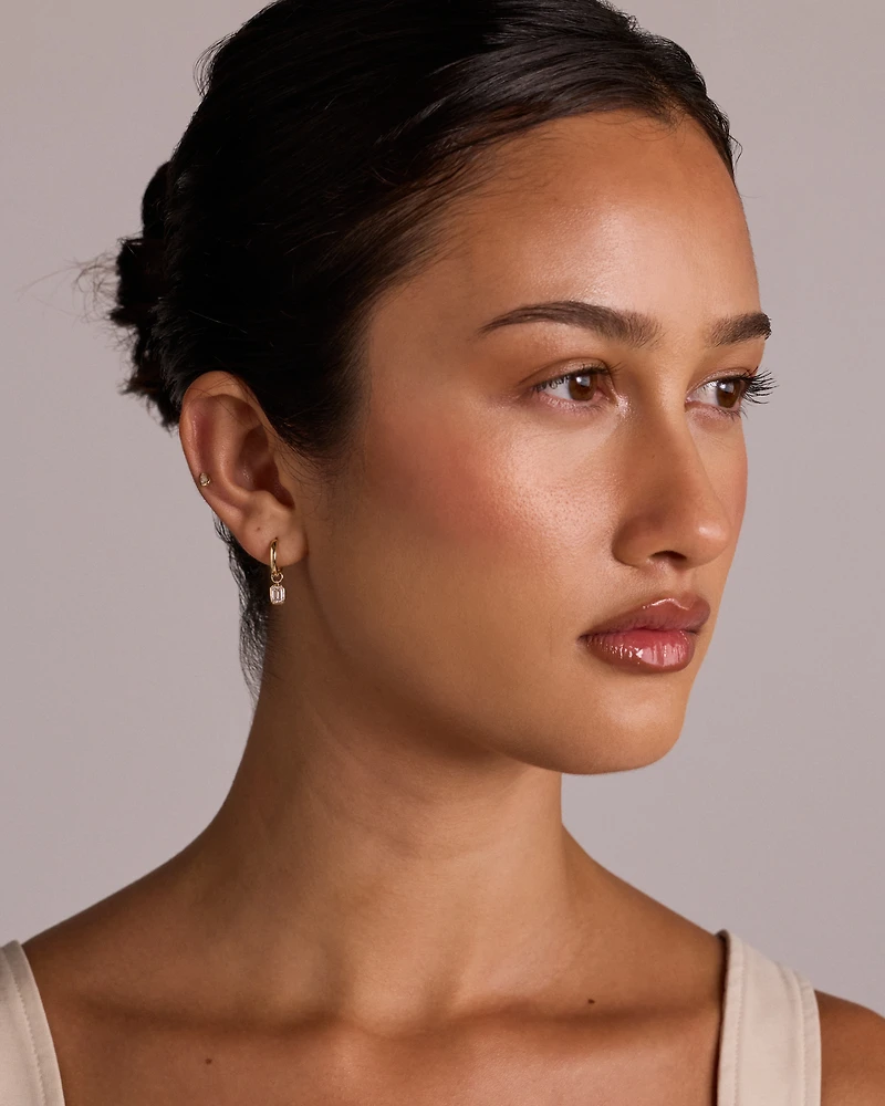 Emerald-Cut Laboratory-Grown Diamond Single Earring Charm with 0.30 Carat TW in 10kt Yellow Gold