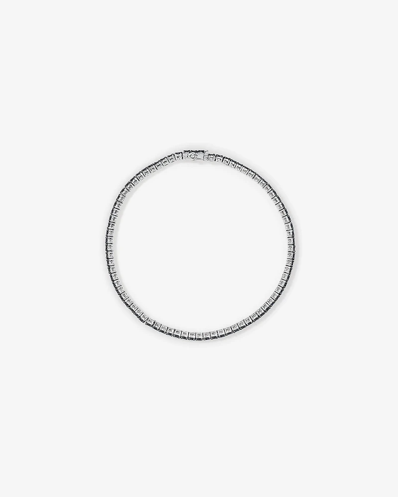 Bracelet Tennis Pour Homme Avec Diamants Noirs Totalisant 4,45 Carats En Argent Sterling