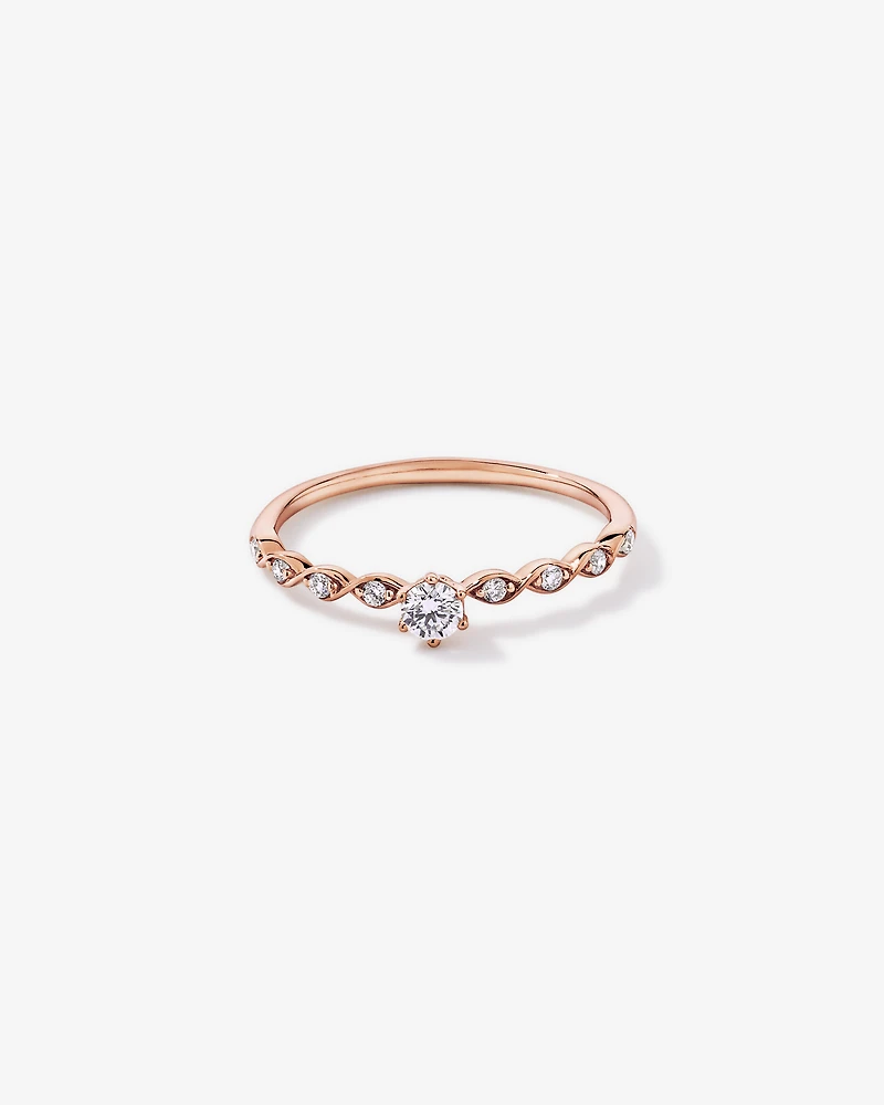 0.17TW Round Brilliant Laboratory-Grown Diamond Promise Ring 10kt Rose Gold