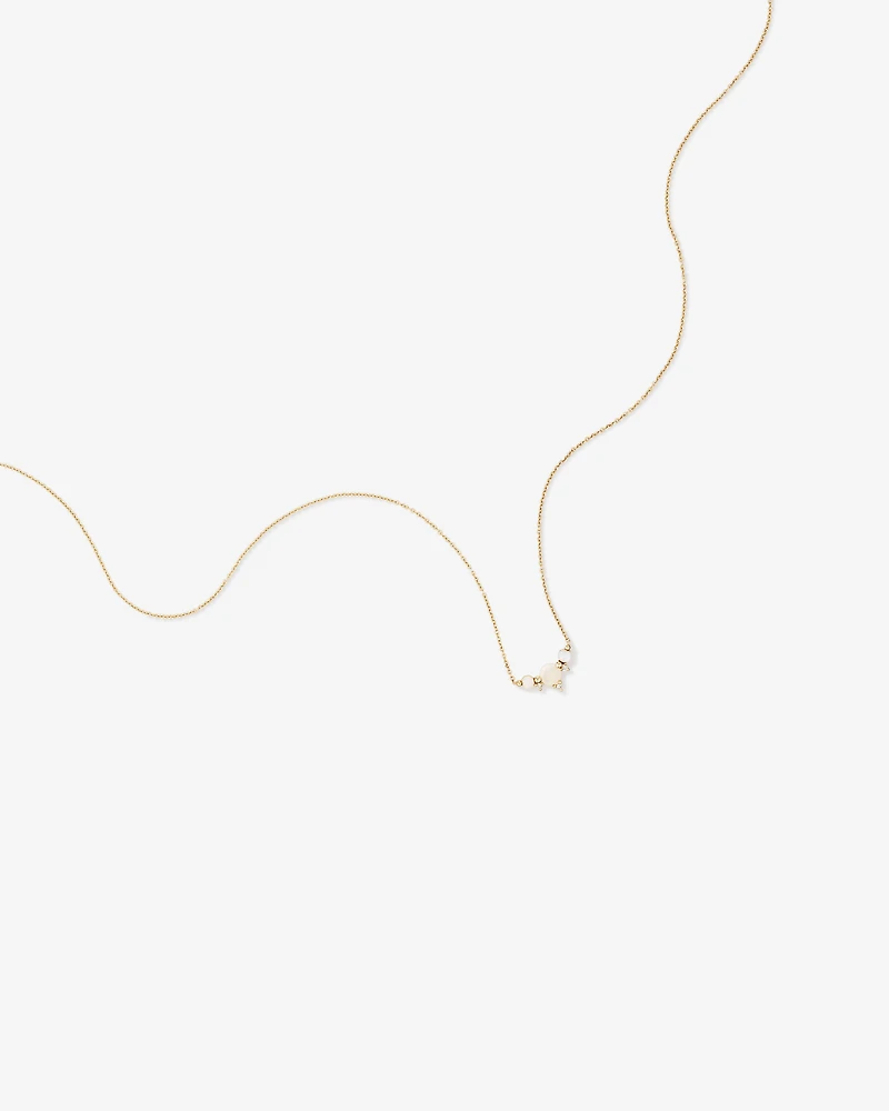 Australian Opal with Diamond Accents Necklace in 10kt Yellow Gold