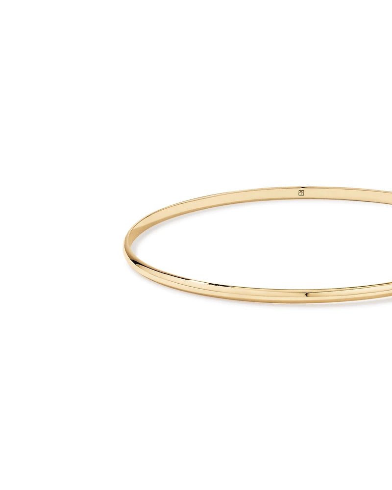 65mm 2.3mm Width Solid Round Bangle in 10kt Yellow Gold