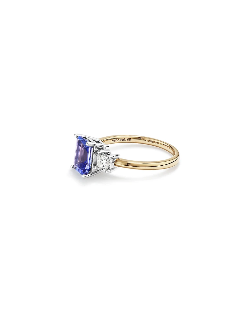 Tanzanite Ring with .40TW of Diamonds in 10kt Yellow and White Gold