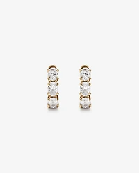 Boucles d’oreilles Huggie ovales en diamant cultivées en laboratoire de 2,00 carats en or jaune 10 carats