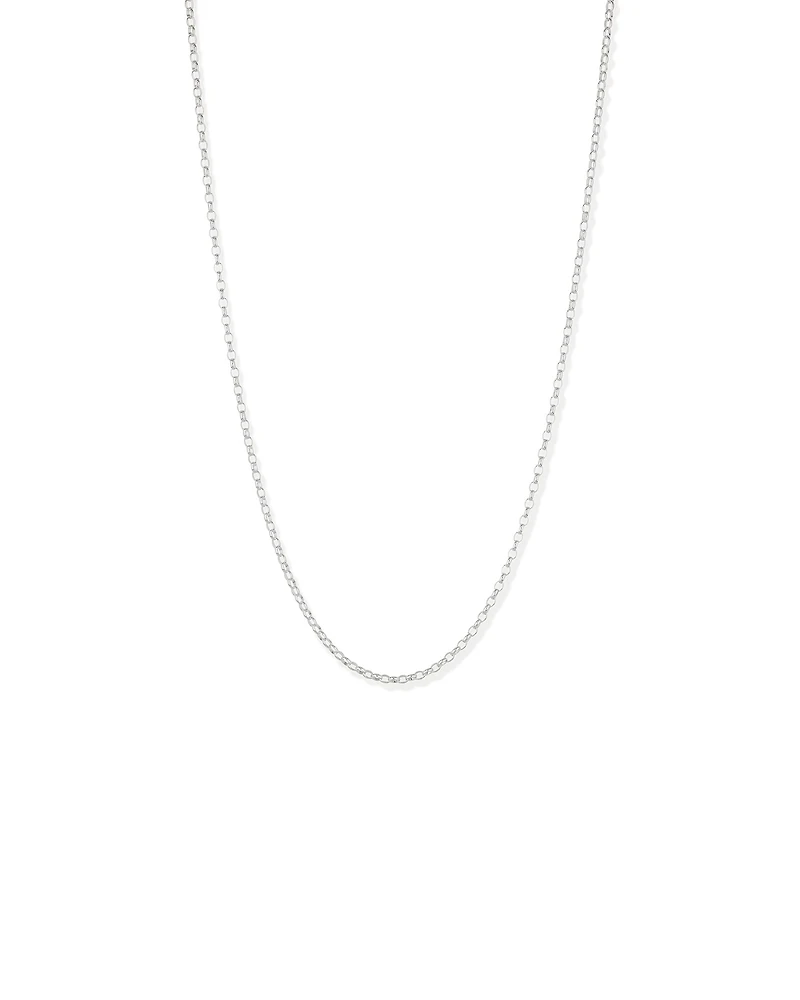 55cm (22") 3mm-3.5mm Width Oval Belcher Chain in Sterling Silver