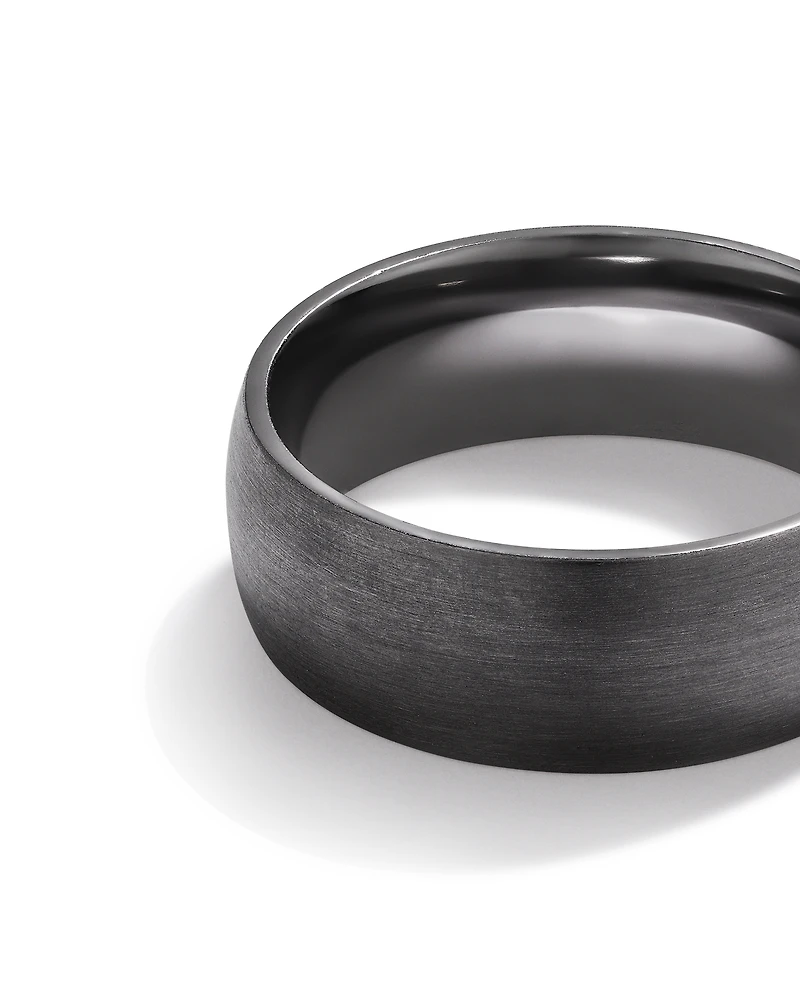 8mm Brushed Dome Wedding Band in Tantalum
