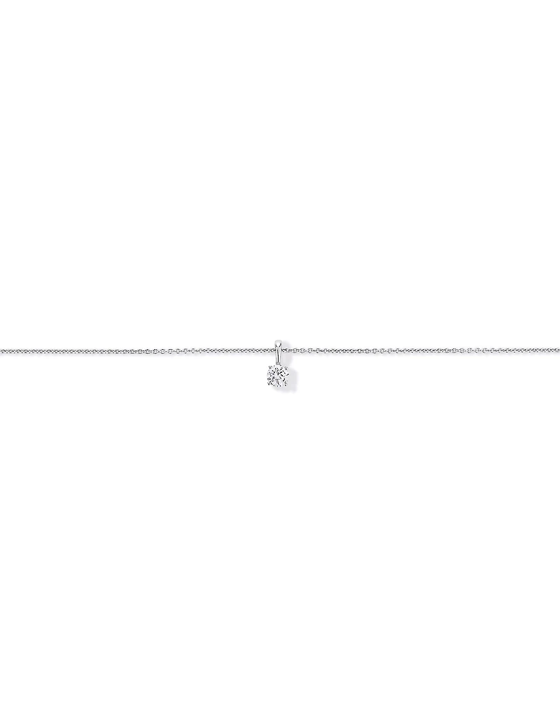 0.20 Carat TW Round Brilliant Laboratory-Grown Diamond Solitaire Pendant in Sterling Silver