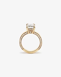 4.56 Carat TW Emerald Cut Laboratory-Grown Diamond Engagement Ring in 18kt Yellow Gold