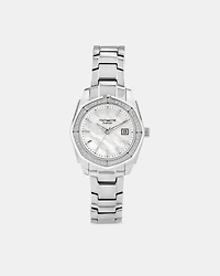 Montre en acier inoxydable à nacre et à diamants totalisant 0,28 ct pour femme