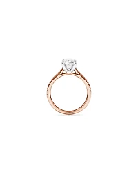 2.20 Carat TW Oval Cut Laboratory-Grown Diamond Engagement Ring 14kt Rose & White Gold