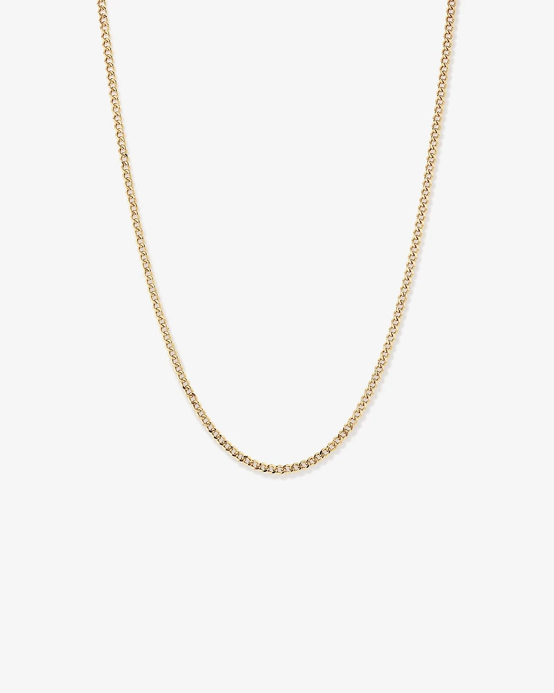 60cm (20") 3.75mm Width Semi Solid Diamond Cut Curb Chain in 10kt Gold