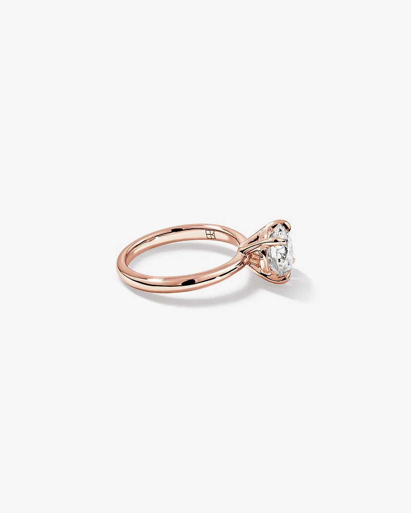 2.25 Carat Round Brilliant Laboratory-Grown Diamond Solitaire Ring 14kt Rose Gold