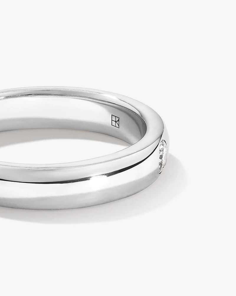 Alliance Duo avec Diamants Ronds Brillants de 0,10 Carat TW en Or Blanc 18 kt