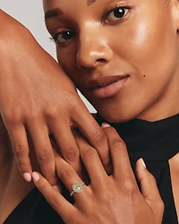 1.54 Carat TW Yellow Oval Cut Laboratory-Grown Diamond Halo Engagement Ring in 14kt White Gold