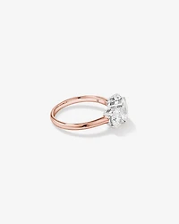 2 Carat Three Stone Oval Laboratory-Grown Diamond Engagement Ring 14kt Rose and White Gold