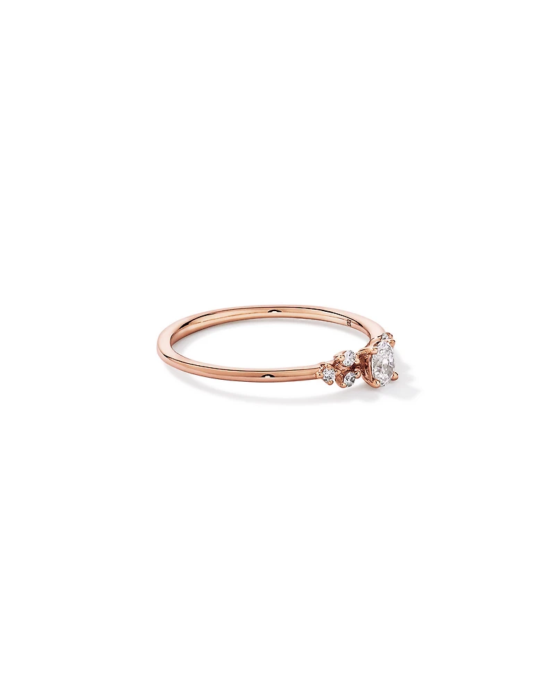 0.20TW Oval and Round Brilliant Laboratory-Grown Diamond Promise Ring 10kt Rose Gold