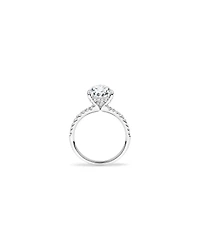 Bague de fiançailles en diamant taillé poire 3,50 carats or blanc 18 taillée