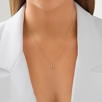 "H" Initial Necklace with 0.10 Carat TW of Diamonds in 10kt Yellow Gold