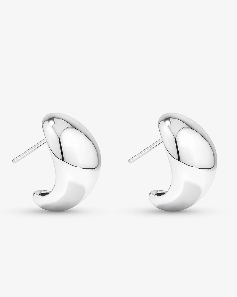 Boucles d’oreilles clous bombées audacieuses polies en argent sterling