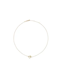 Collier Double Coeur Ouvert en Or Jaune 10 kt