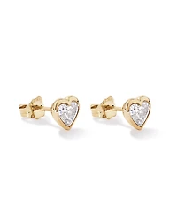 Boucles d’oreilles en diamant en forme de cœur cultivées en laboratoire 1,00 carat TW en or jaune 10 kt