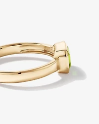 Peridot Bezel Ring 10kt Yellow Gold