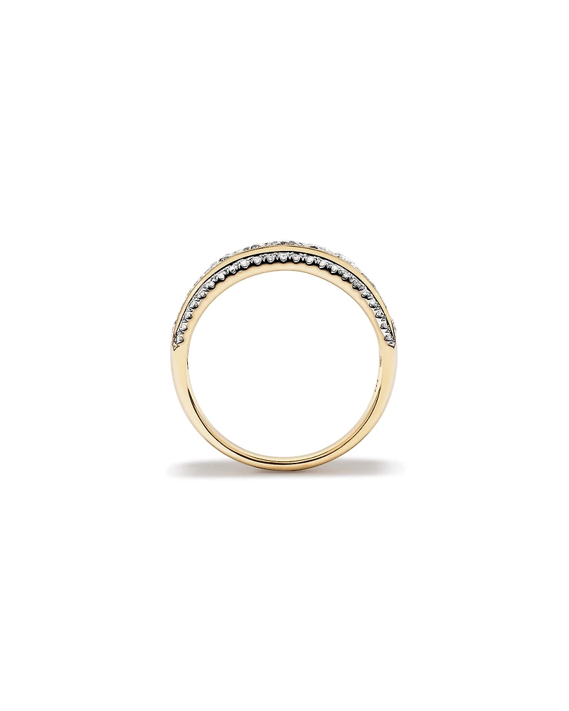 Three Row Ring with 1.00 Carat TW of Diamonds in 10kt Yellow Gold