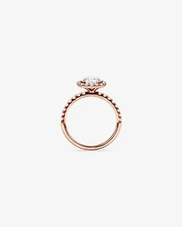 Bague ronde TW Round Brilliant Diamond Halo Engagemet de 1,79 carat en or rose 14 carats