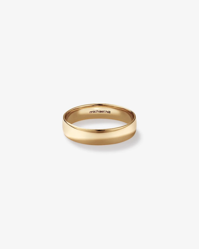 5mm Lite Half Round Polished Wedding Band 10kt Yellow Gold