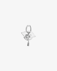 Graduation Cap Pendant with Diamond Accent in Sterling Silver