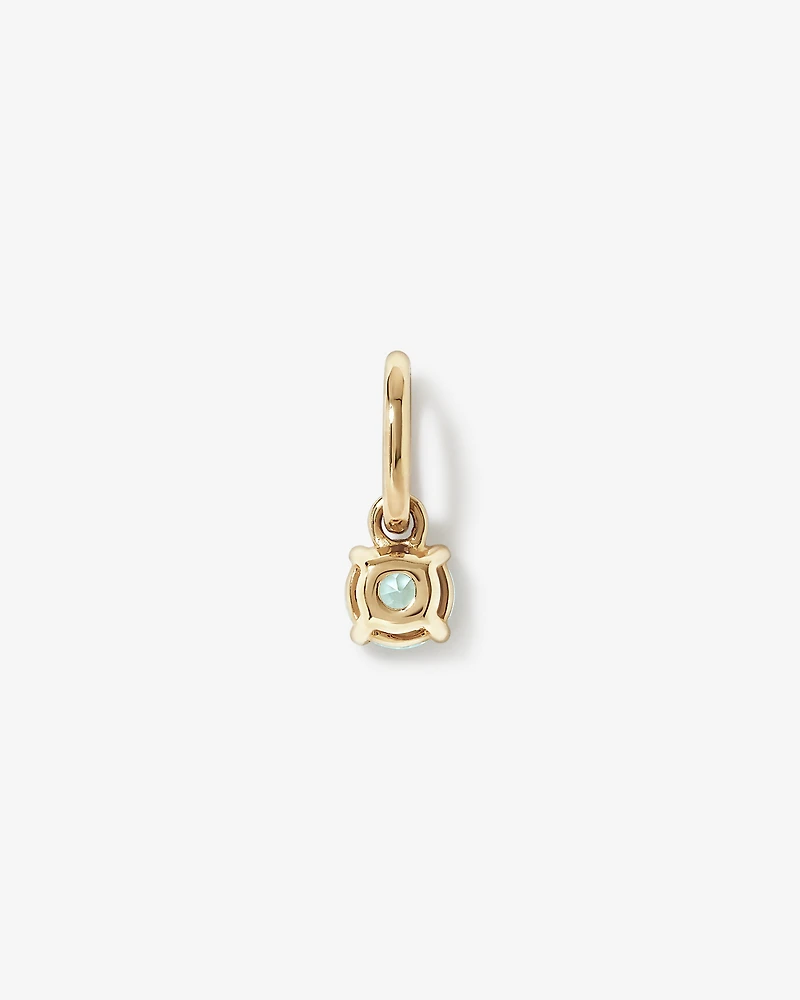 Round Blue Aquamarine Birthstone Pendant in 10kt Yellow Gold
