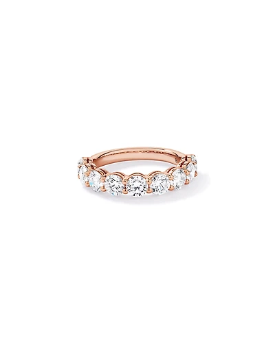Alliance en or rose 14 carats sertie d'un diamant rond brillant de 2,74 carats, cultivé laboratoire