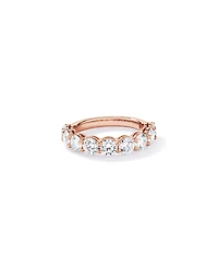 Alliance en or rose 14 carats sertie d'un diamant rond brillant de 2,74 carats, cultivé laboratoire
