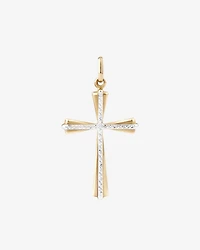 Cross Pendant in 10kt Yellow & White Gold