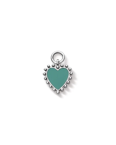 Pendentif en forme de boucle d’oreille en forme de cœur en émail bleu en argent sterling