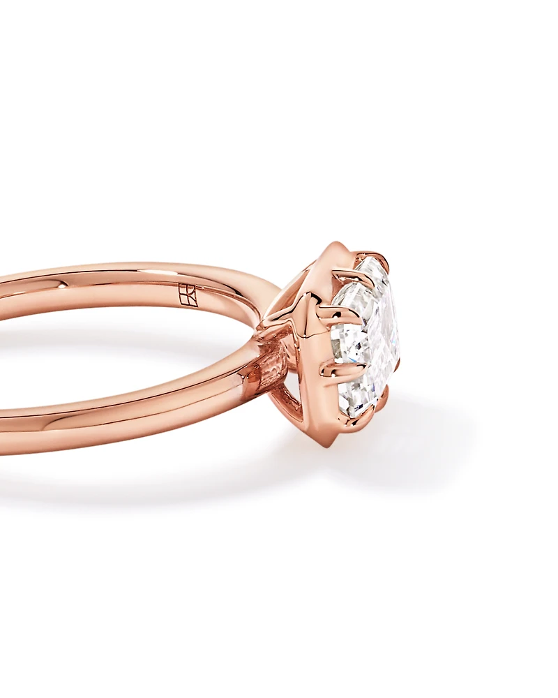 1.50TW Emerald Cut Laboratory-Grown Diamond Solitaire Ring 14kt Rose Gold