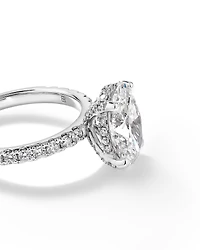 3.50 Carat TW Oval Cut Laboratory-Grown Diamond Engagement Ring in 18kt White Gold