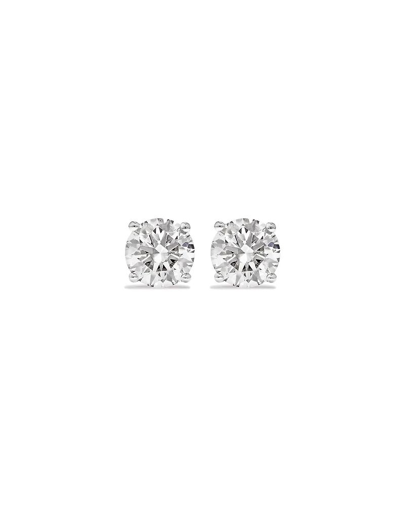 Carat TW Laboratory-Grown Diamond Solitaire Stud Earrings in 14kt White Gold