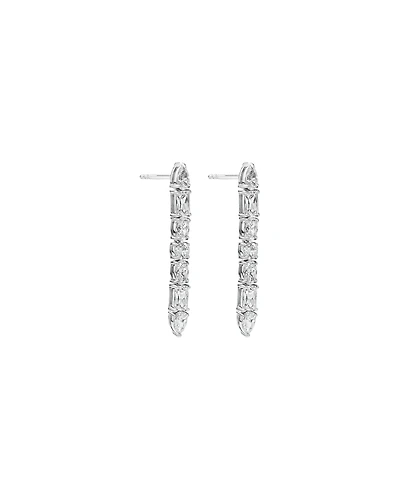 Boucles d’oreilles cubiques en zircone à plusieurs pierres en argent sterling