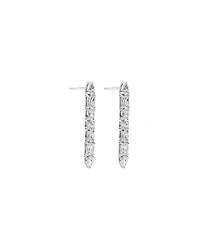 Boucles d’oreilles cubiques en zircone à plusieurs pierres en argent sterling