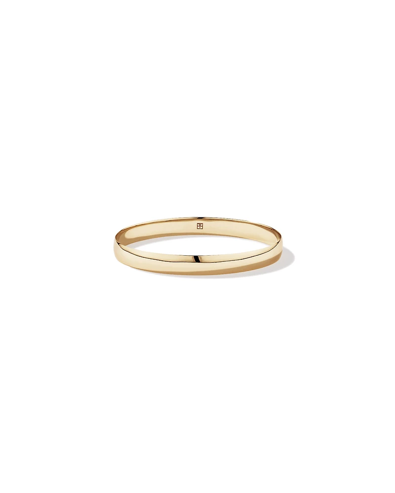 65mm (2.5") 7.7mm Width Solid Oval Bangle in 10kt Yellow Gold