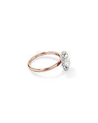 Bague de fiançailles en halo de diamants cultivés en laboratoire TW taille ovale de 1,46 carat en or rose et blanc 14 carats