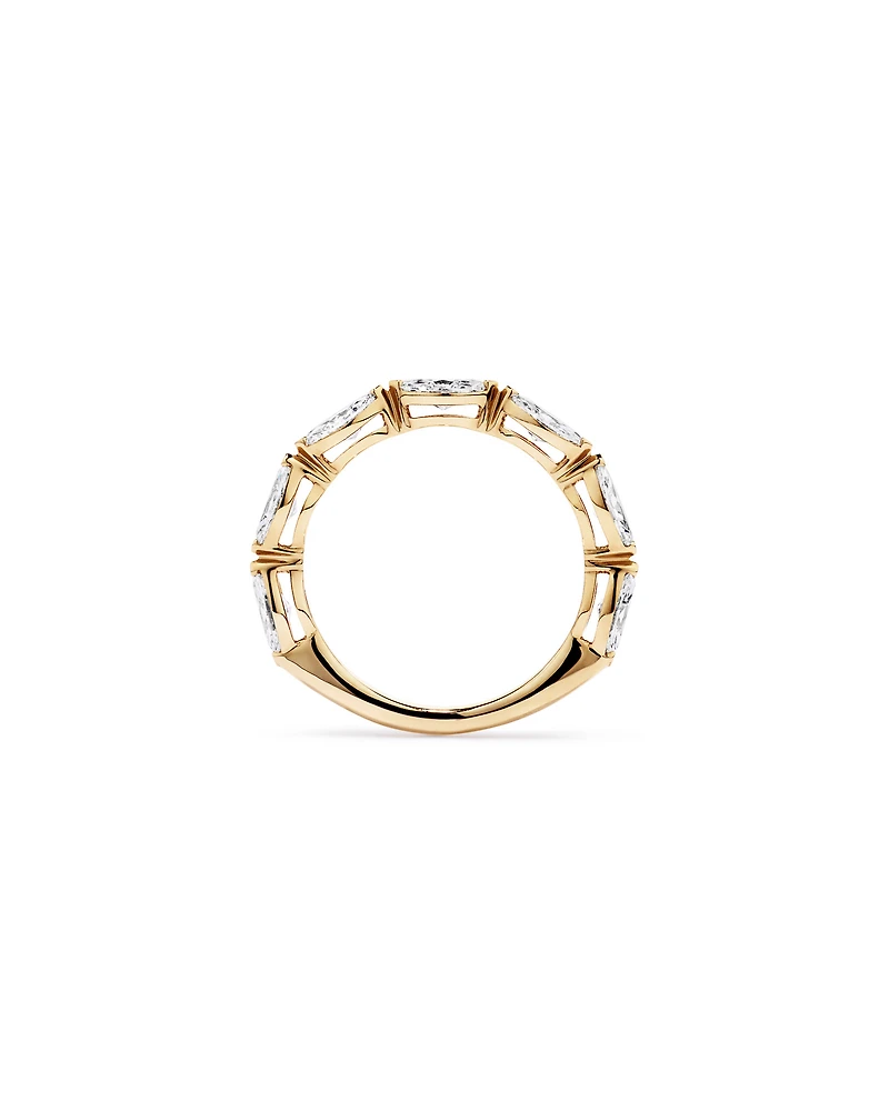 Bague de mariage en diamant 1,40 carat TW Est-Ouest Marquise cultivée laboratoire or jaune 14 carats