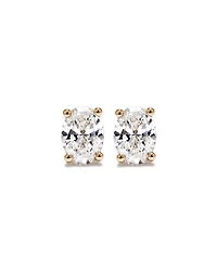 Boucles d’oreilles en diamant solitaire en diamant taillées ovales 1,00 carats en or jaune 10 carats taille ovale