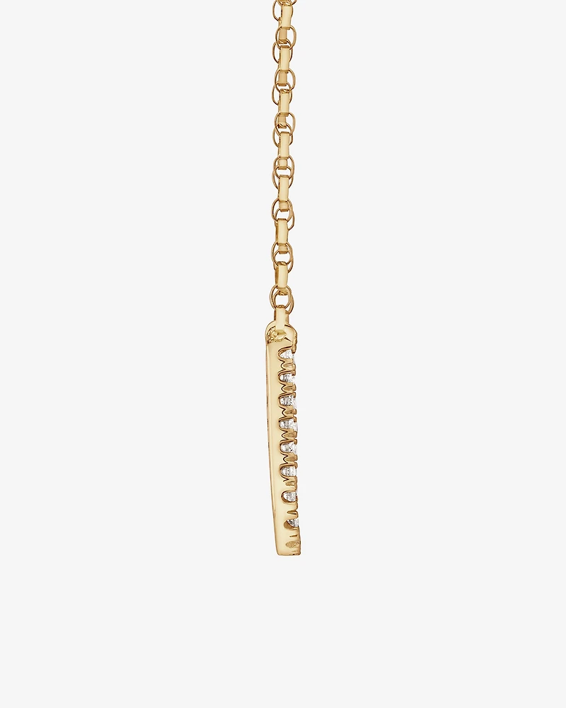 "U" Initial Necklace with 0.10 Carat TW of Diamonds in 10kt Yellow Gold