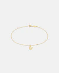 19cm (7.5") U Initial Bracelet in 10kt Yellow Gold