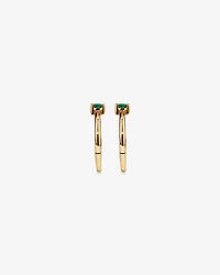 10mm Emerald Accent Sleepers in 10kt Yellow Gold