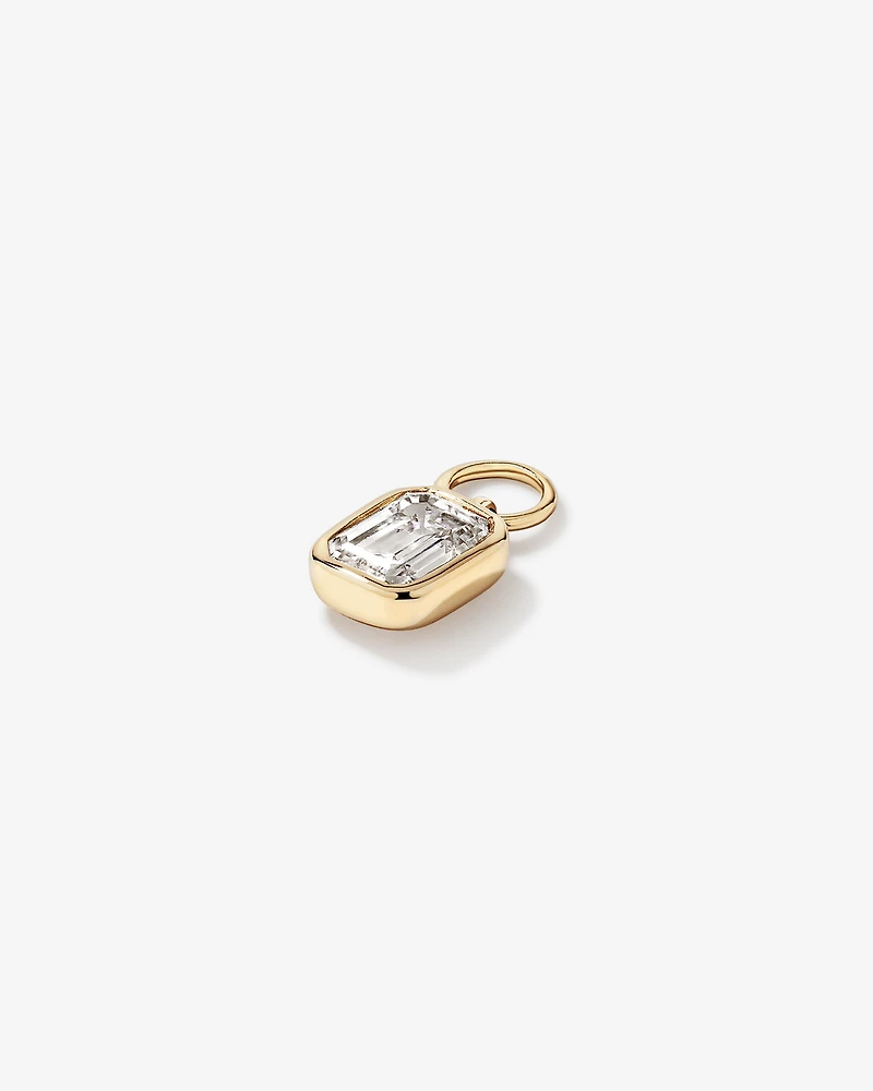 Emerald-Cut Laboratory-Grown Diamond Single Earring Charm with 0.30 Carat TW in 10kt Yellow Gold