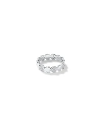 Cubic Zirconia Alternating Heart Ring Sterling Silver