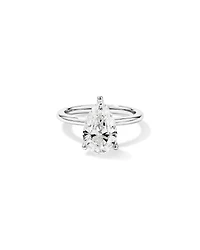 Bague de fiançailles solitaire en platine, sertie d'un diamant laboratoire taille poire 3,00 carats (poids total)
